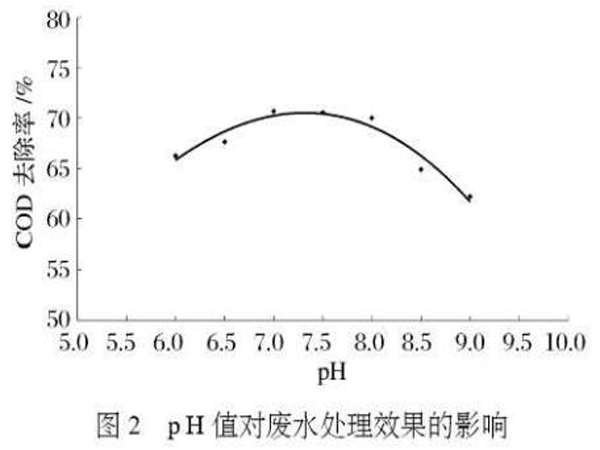 图2pH值对废水处理效果的影响